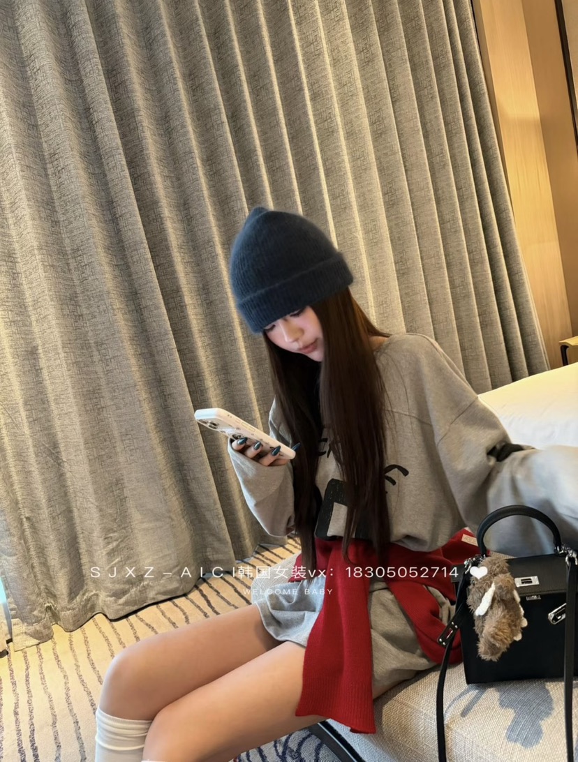 OKIE韓國直郵女士新款休閑推薦真品時尚熱賣人氣長袖T恤印花OKIE長袖T恤