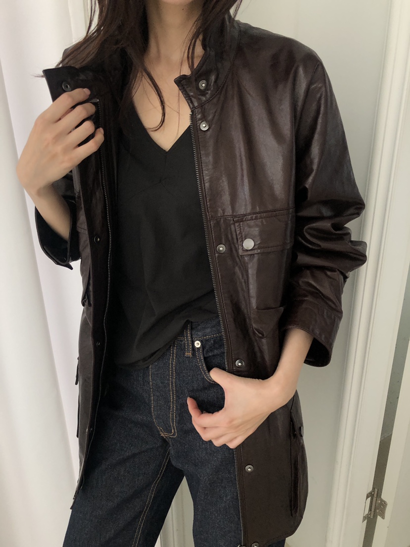 ATHEA東大門直郵女裝新品休閑熱賣推薦人氣時尚真品夾克羊皮ATHEA夾克圖色2