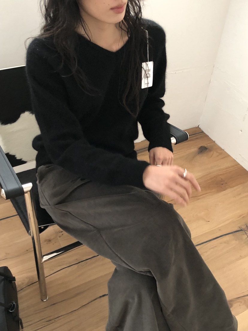LE VASE東大門實拍女士新款休閑人氣時尚熱賣針織衫V領浣熊LE VASE針織衫