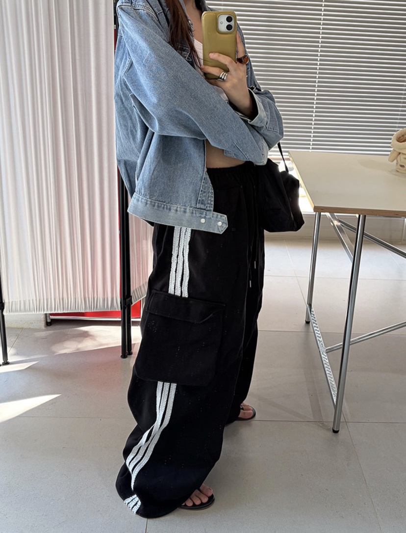 OKIE東大門代購女裝新款推薦真品時尚熱賣人氣休閑褲蕾絲OKIE休閑褲