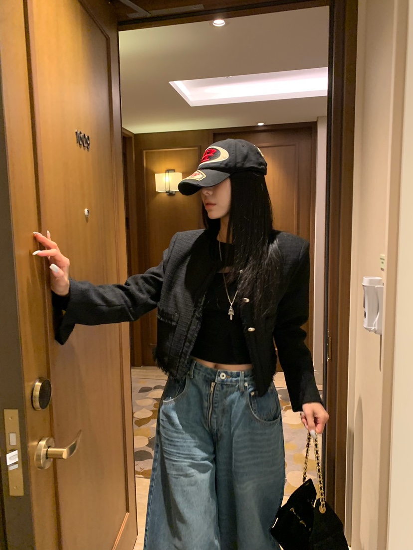 BADCALM東大門代購女裝新品真品人氣推薦休閑時尚夾克花呢BADCALM夾克