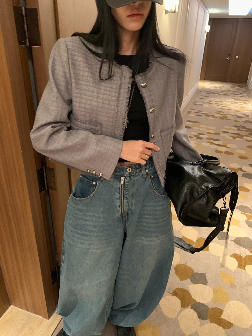 BADCALM東大門代購女裝新品真品人氣推薦休閑時尚夾克花呢BADCALM夾克圖色2