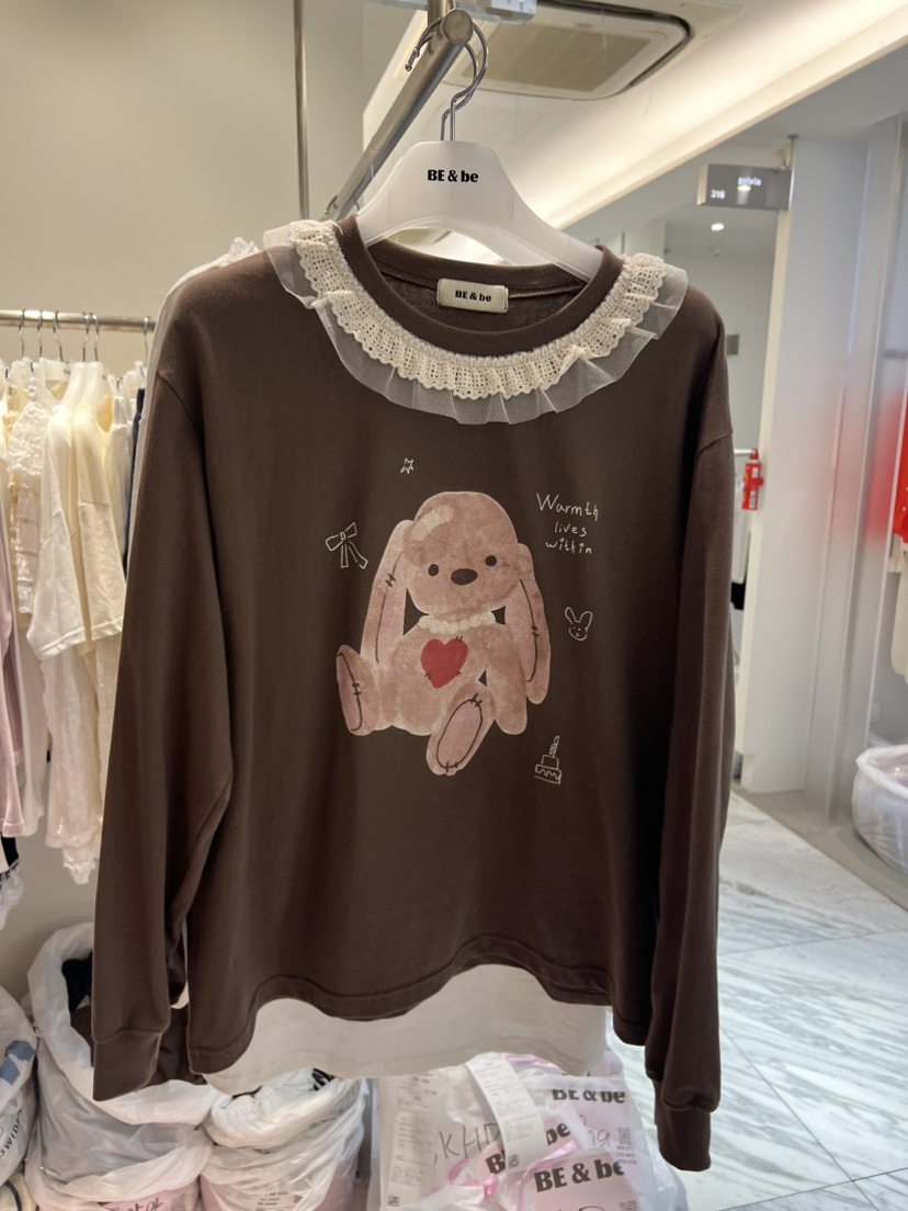 BE&amp;BE東大門代購女士新款時尚休閑人氣真品長袖T恤兔子BE&be長袖T恤圖色2