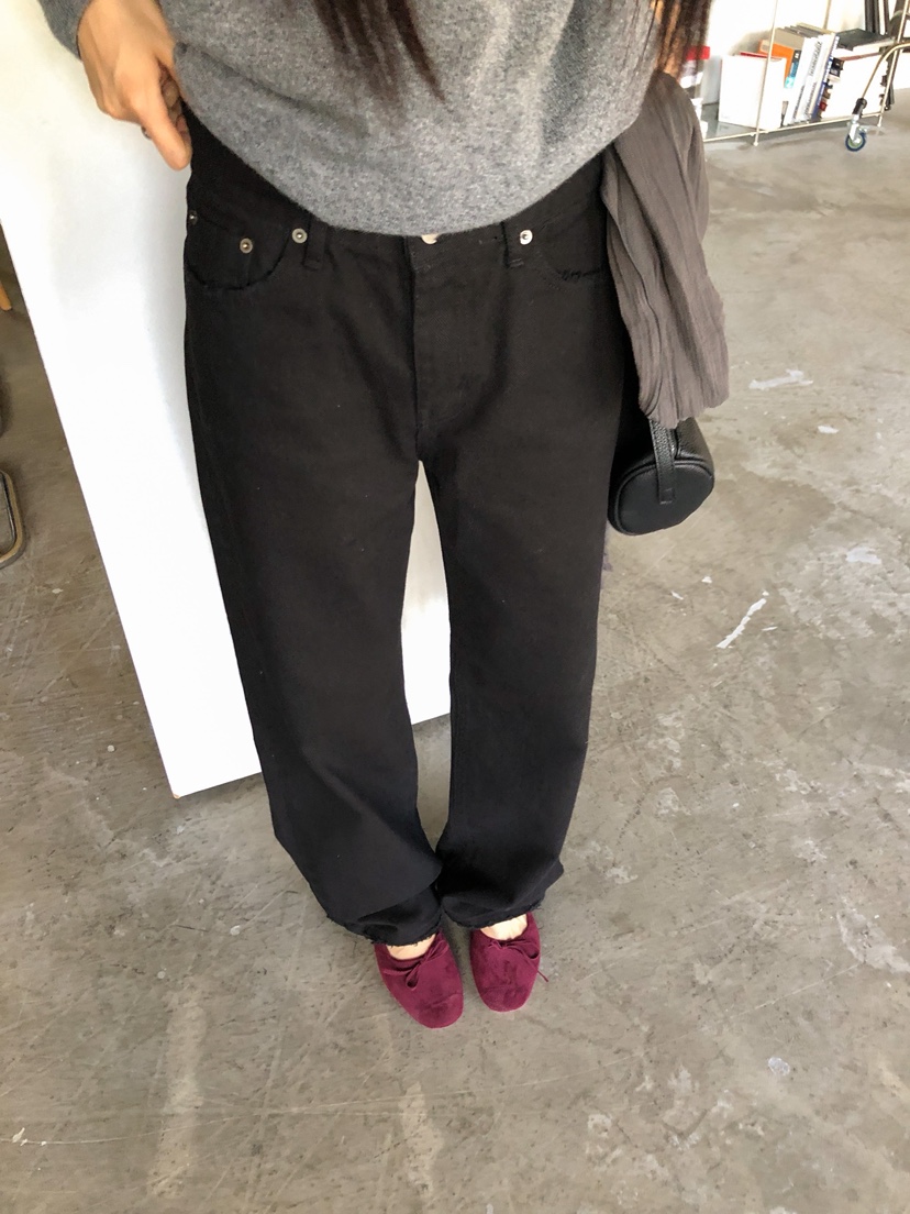 MURMUR韓國直郵女裝新品熱賣時尚休閑推薦真品牛仔褲黑色MURMUR牛仔褲