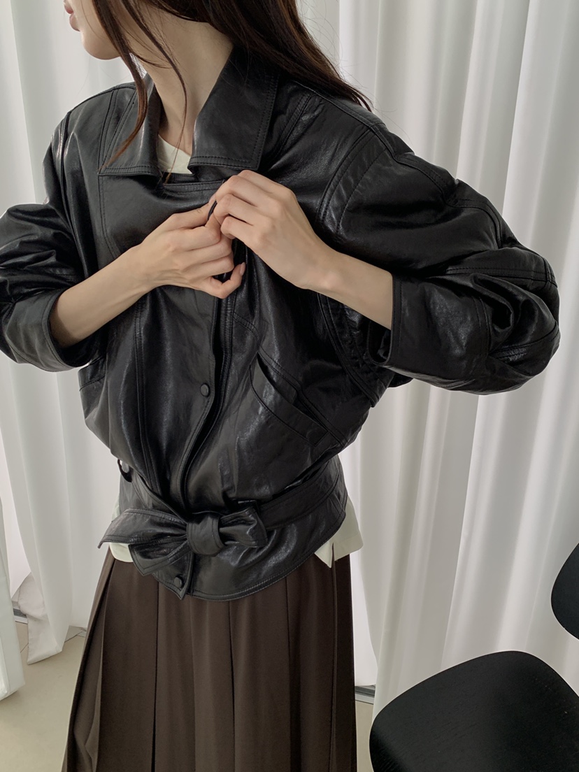 ATHEA東大門代購女士新款人氣熱賣時尚推薦真品休閑皮衣羊皮ATHEA皮衣圖色1