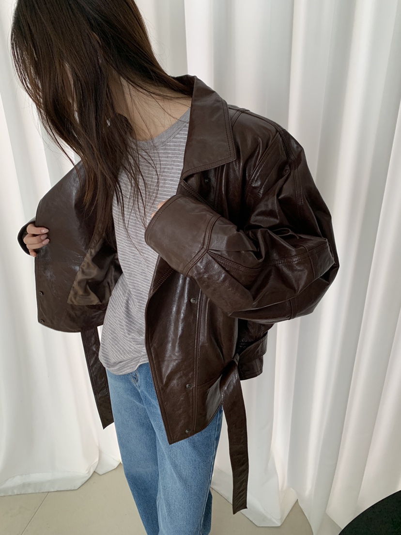 ATHEA東大門代購女士新款人氣熱賣時尚推薦真品休閑皮衣羊皮ATHEA皮衣圖色2