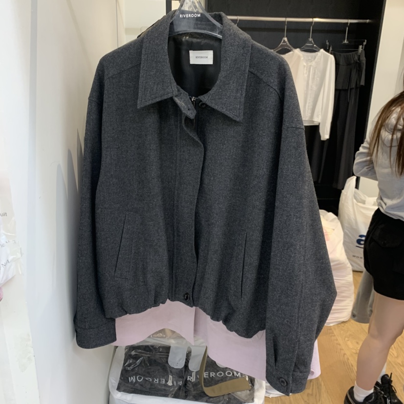 RIVEROOM東大門實拍女裝新品人氣推薦休閑熱賣真品夾克絨RIVEROOM夾克圖色2