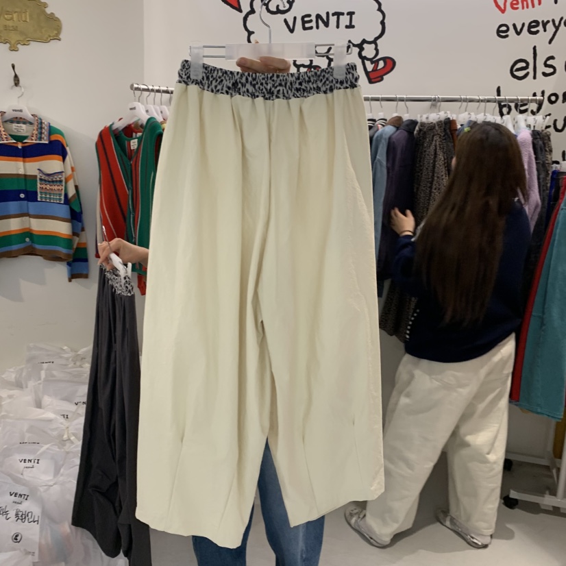 VENTI東大門實拍女士新品熱賣人氣時尚推薦真品休閑褲豹紋VENTI休閑褲