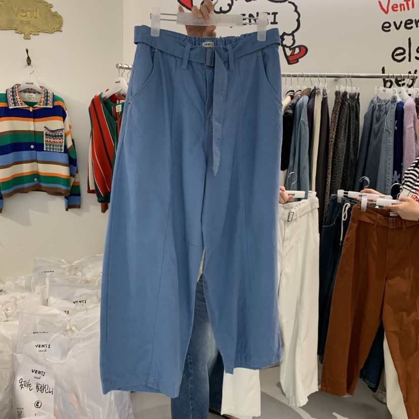 VENTI東大門代購女裝新款推薦時尚真品休閑休閑褲羊毛腰帶VENTI休閑褲圖色2
