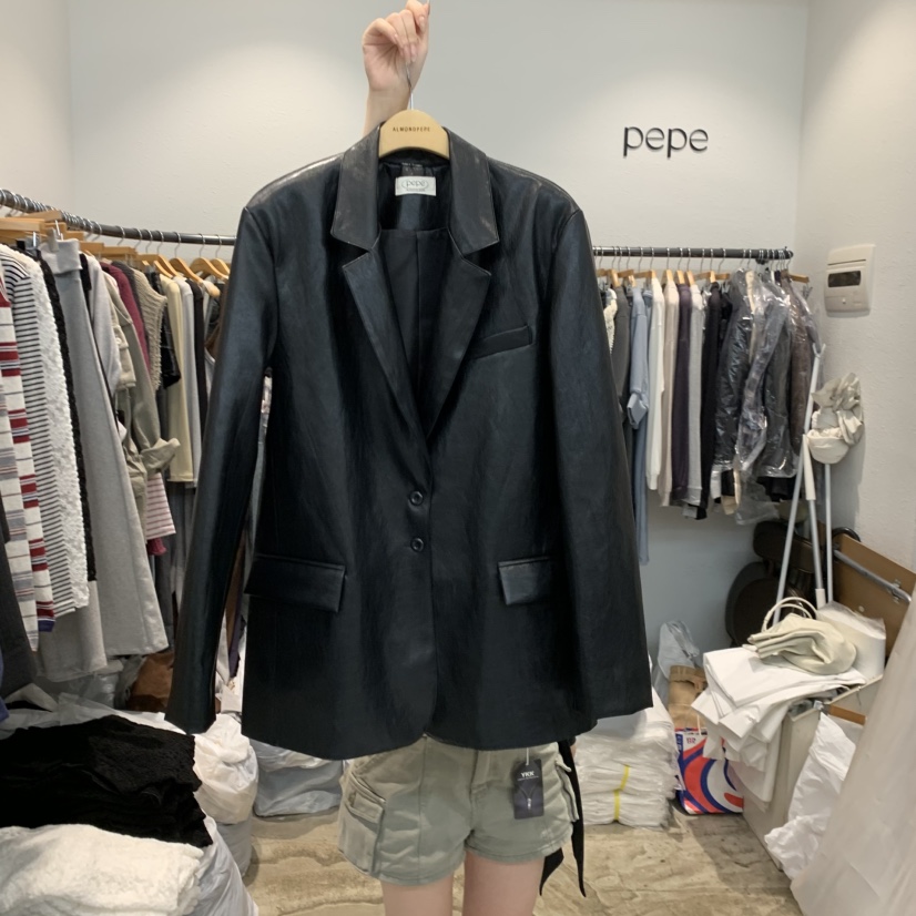 ALMOND PEPE東大門代購女士新款休閑人氣推薦真品時尚皮衣ALMOND PEPE皮衣圖色1