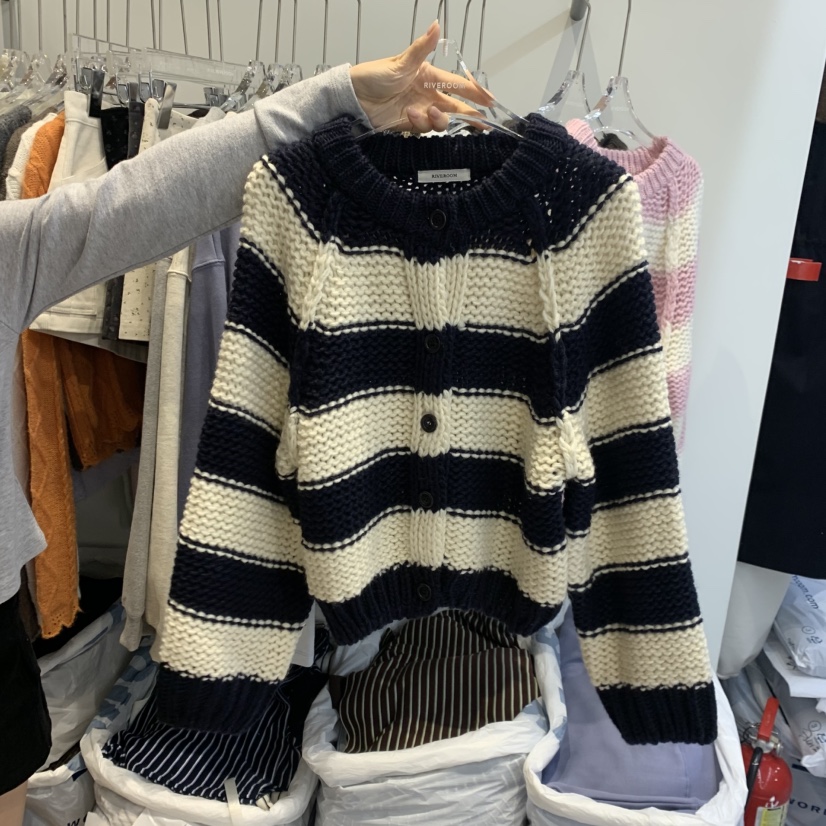 RIVEROOM韓國代購女裝新品推薦真品時尚熱賣休閑毛衣開衫RIVEROOM毛衣圖色3