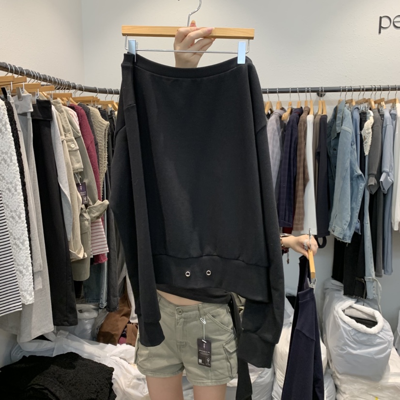 ALMOND PEPE東大門直郵女士新品時尚休閑推薦真品熱賣衛衣ALMOND PEPE衛衣圖色3黑