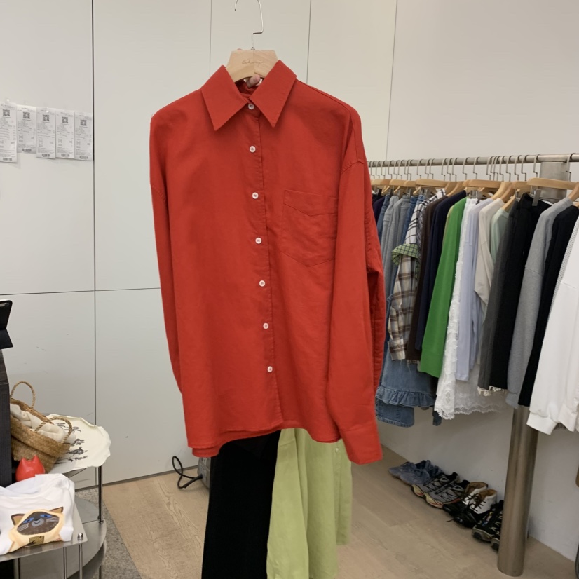 DOHWAJI東大門實拍女士新品真品熱賣襯衫蕾絲衫水洗亞麻口袋DOHWAJI襯衫/蕾絲衫圖色3