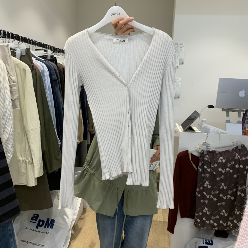 RUMIRU/AWEAR韓國代購女裝新品真品熱賣推薦開衫開衫條紋awear/RUMIRU開衫圖色1