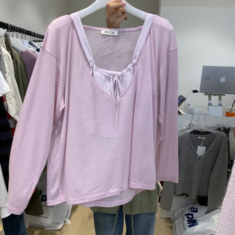 RUMIRU/AWEAR韓國代購女裝新款休閑時尚長袖T恤不含內搭awear/RUMIRU長袖T恤圖色2