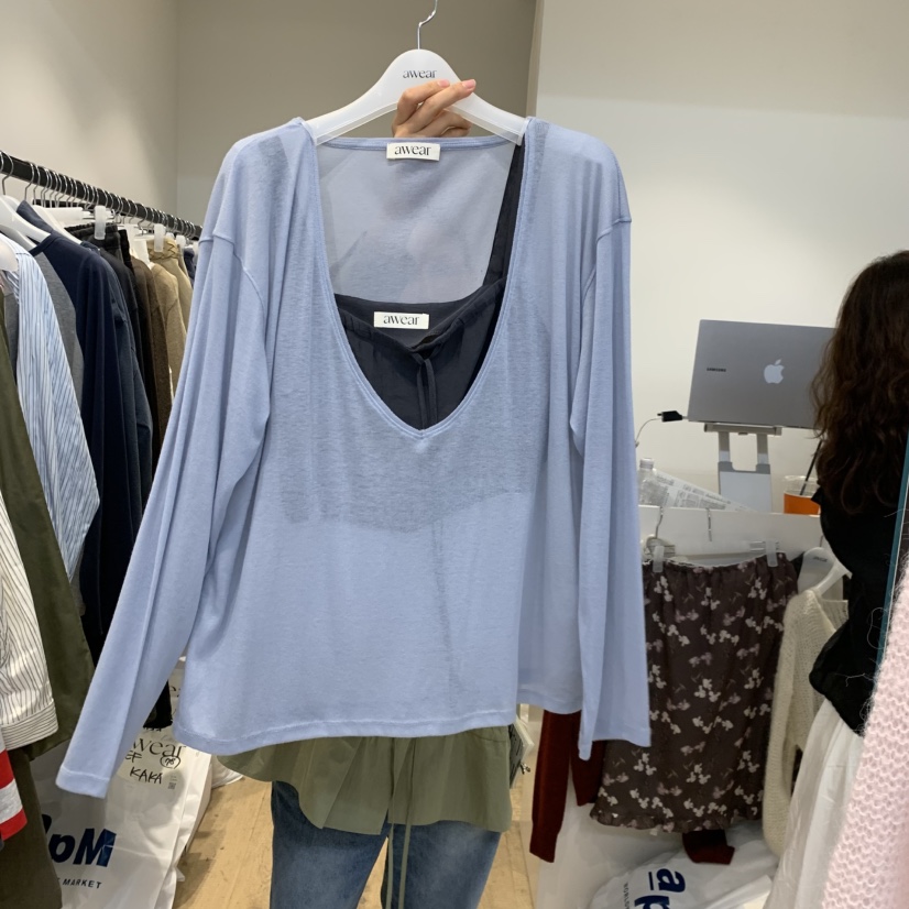 RUMIRU/AWEAR韓國代購女裝新款休閑時尚長袖T恤不含內搭awear/RUMIRU長袖T恤圖色3