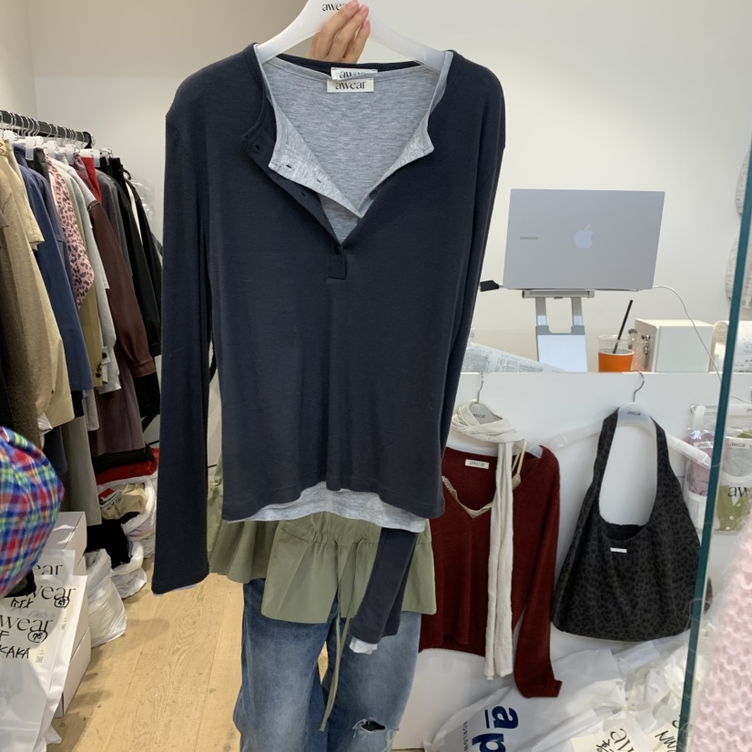 RUMIRU/AWEAR韓國直郵女裝新品真品推薦人氣時尚長袖T恤awear/RUMIRU長袖T恤圖色3