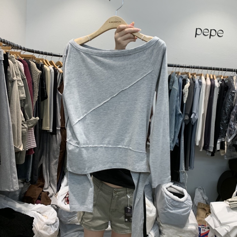 ALMOND PEPE韓國直郵女裝新品人氣真品休閑熱賣推薦長袖T恤ALMOND PEPE長袖T恤圖色1