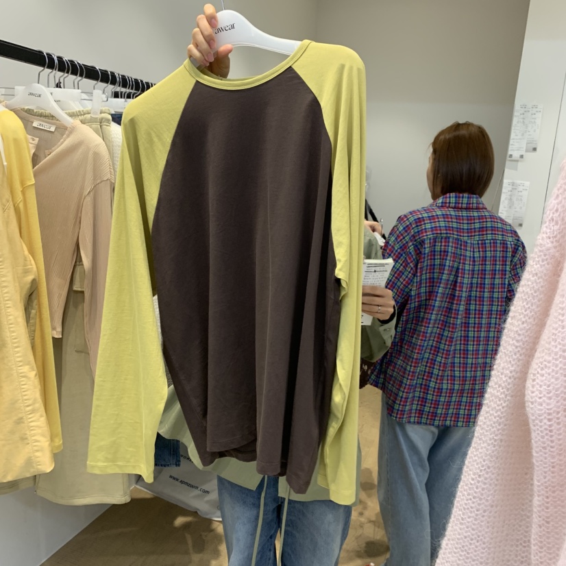 RUMIRU/AWEAR東大門實拍女裝新款時尚長袖T恤插肩袖撞色awear/RUMIRU長袖T恤圖色1