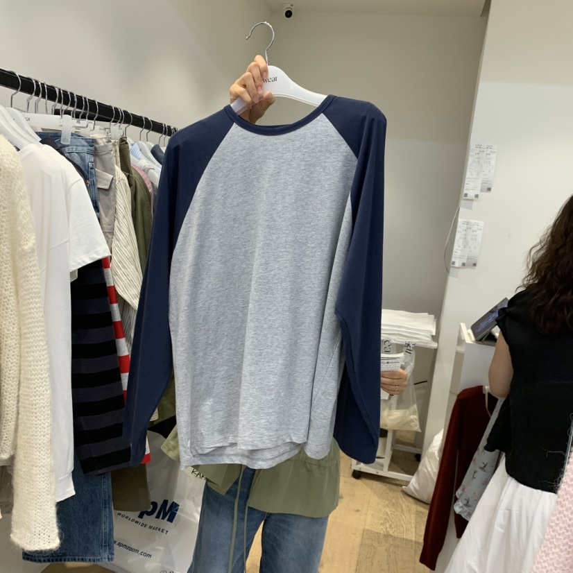 RUMIRU/AWEAR東大門實拍女裝新款時尚長袖T恤插肩袖撞色awear/RUMIRU長袖T恤圖色3