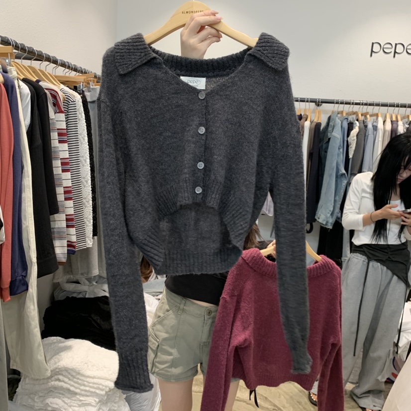 ALMOND PEPE韓國代購女裝新品推薦時尚人氣開衫羊駝毛開衫ALMOND PEPE開衫圖色3