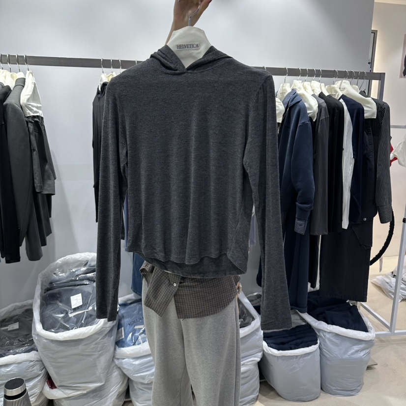 HELVETICA PLUS東大門代購女士新款時尚真品長袖T恤連帽衫HELVETICA長袖T恤圖色5墨色