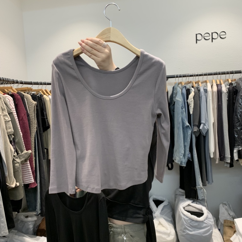 ALMOND PEPE東大門直郵女裝新品時尚推薦熱賣長袖T恤雙面ALMOND PEPE長袖T恤