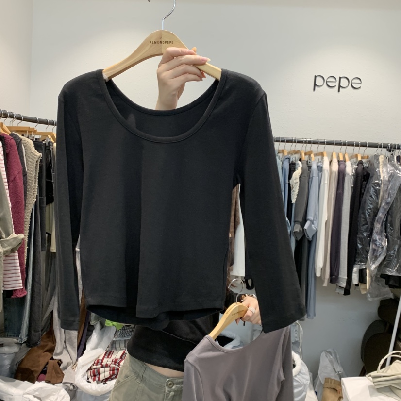 ALMOND PEPE東大門直郵女裝新品時尚推薦熱賣長袖T恤雙面ALMOND PEPE長袖T恤圖色2