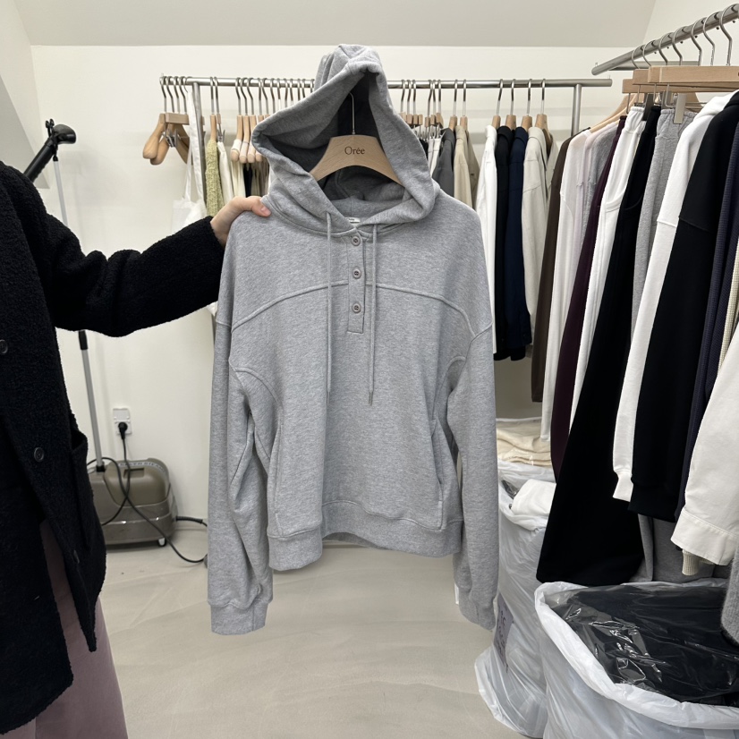 OREE韓國代購女裝新款休閑人氣推薦時尚熱賣真品衛衣紐扣Oree衛衣圖色2