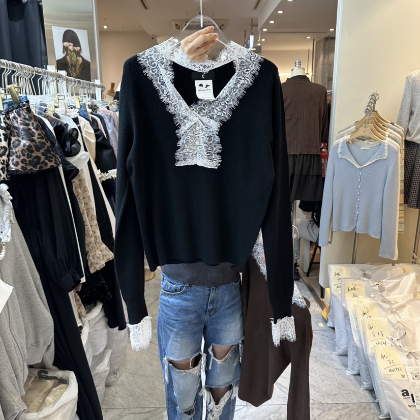 CHEAP-CHIC東大門實拍女裝新款真品時尚推薦休閑針織衫蕾絲CHEAP-CHIC/CHARLES THE SECOND針織衫圖色4