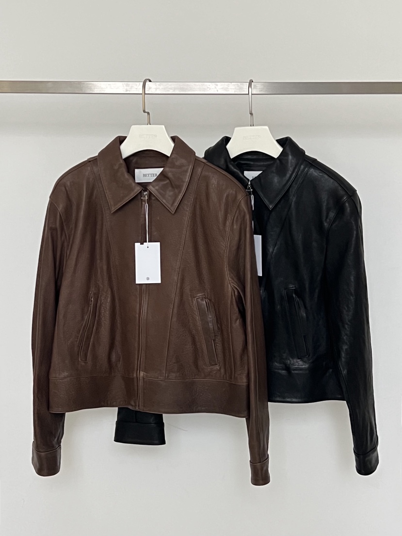 BETTER東大門實拍女裝新品時尚人氣熱賣休閑真品皮衣羊皮BETTER皮衣
