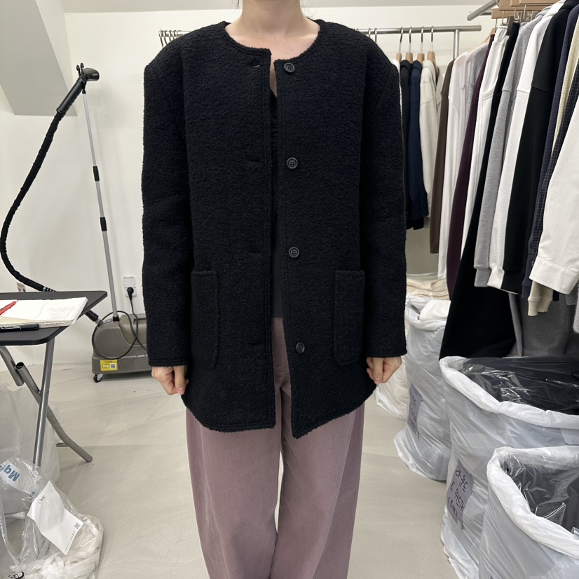 OREE東大門直郵女裝新款人氣休閑真品熱賣時尚推薦夾克花呢Oree夾克圖色3黑色