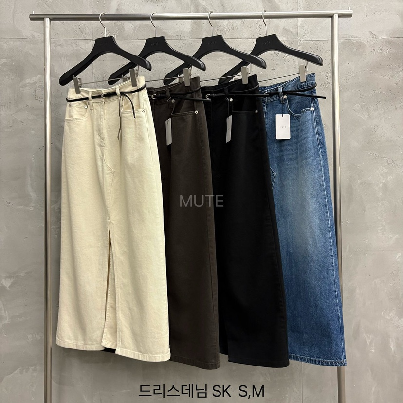 MUTE-P東大門代購女裝新品休閑推薦熱賣時尚人氣長裙含腰帶MUTE長裙