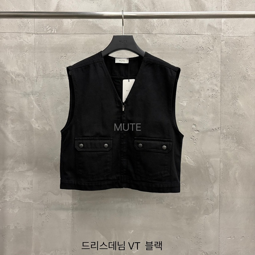MUTE-P東大門直郵女裝新款時尚推薦熱賣真品休閑人氣馬甲MUTE馬甲圖色3黑色