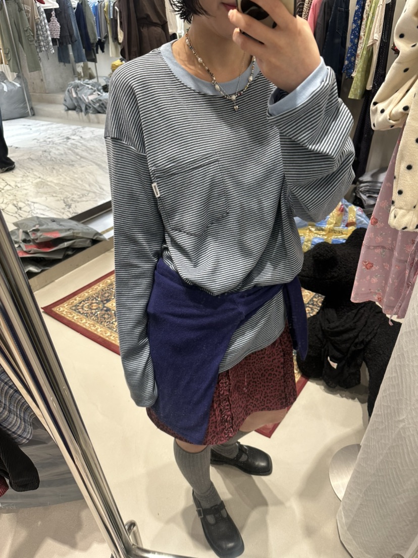 ARCHIVE-P東大門代購女裝新款熱賣真品休閑長袖T恤口袋條紋ARCHIVE-P長袖T恤