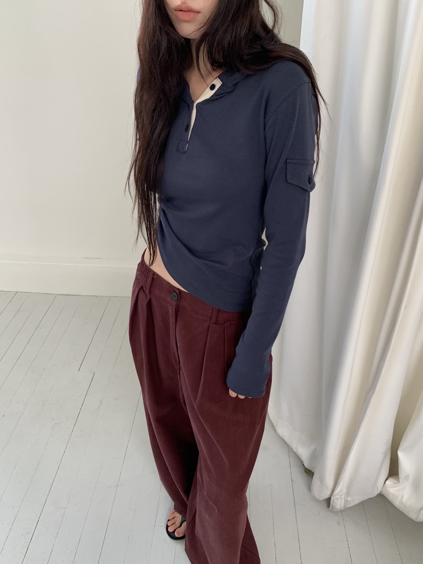 SUNDER MARKET東大門實拍女裝新品真品人氣休閑時尚長袖T恤SUNDER MARKET長袖T恤