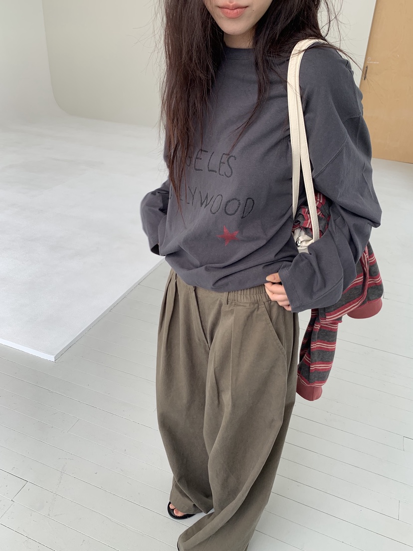 SUNDER MARKET韓國代購女裝新款真品休閑熱賣時尚長袖T恤SUNDER MARKET長袖T恤