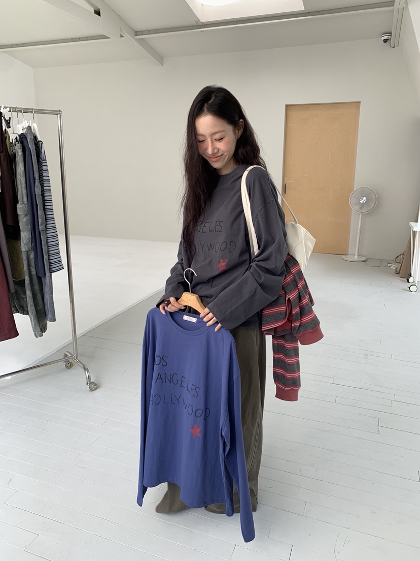 SUNDER MARKET韓國代購女裝新款真品休閑熱賣時尚長袖T恤SUNDER MARKET長袖T恤