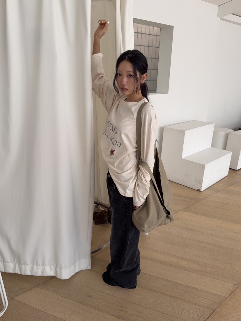 SUNDER MARKET韓國代購女裝新款真品休閑熱賣時尚長袖T恤SUNDER MARKET長袖T恤