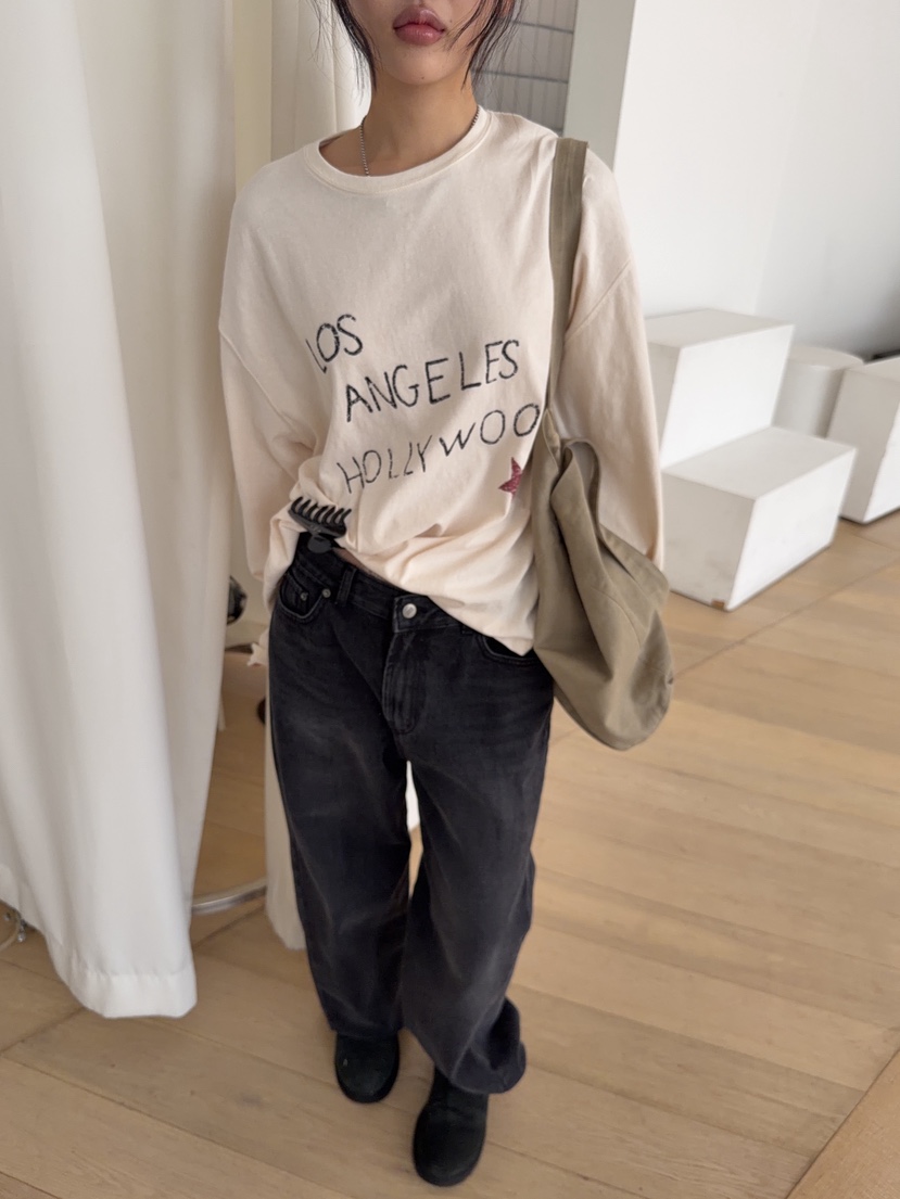 SUNDER MARKET韓國代購女裝新款真品休閑熱賣時尚長袖T恤SUNDER MARKET長袖T恤