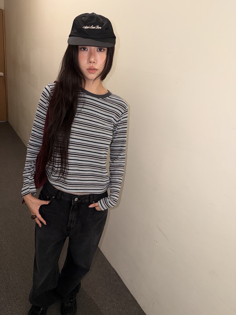 SUNDER MARKET東大門代購女士新款推薦真品時尚休閑長袖T恤SUNDER MARKET長袖T恤