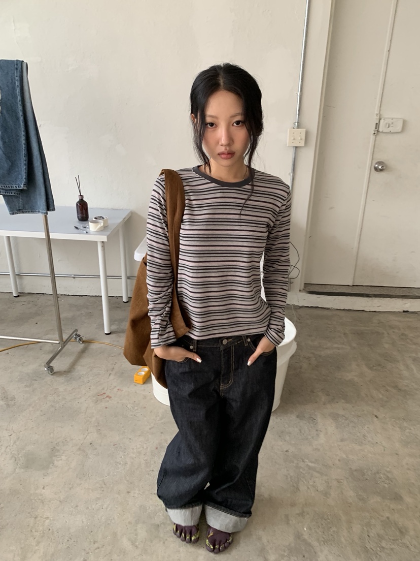 SUNDER MARKET東大門代購女士新款推薦真品時尚休閑長袖T恤SUNDER MARKET長袖T恤