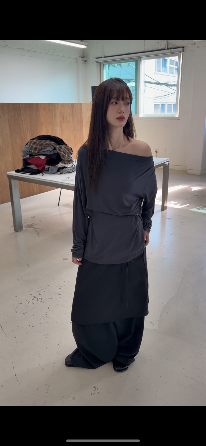 77韓國代購女裝新品時尚熱賣休閑推薦真品人氣長袖T恤77長袖T恤