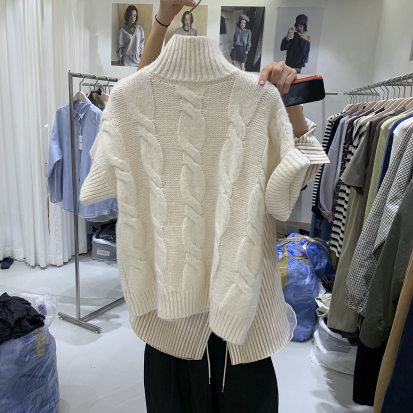 YUNBAL東大門代購女裝新款推薦休閑人氣時尚真品毛衣扭曲YUNBAL毛衣