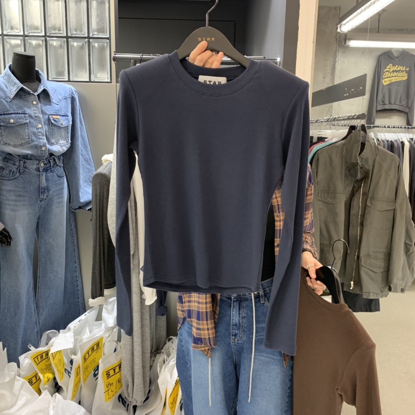 STAR-L東大門代購女士新品真品休閑熱賣人氣推薦長袖T恤STAR-L長袖T恤圖色3墨