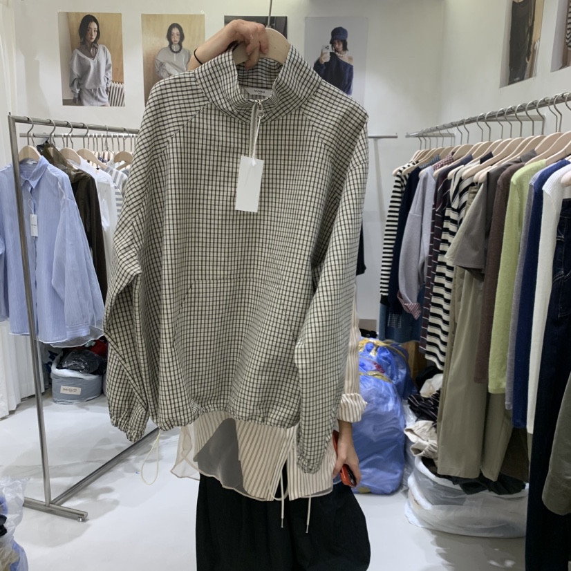 YUNBAL東大門直郵女裝新品推薦真品人氣時尚衛衣防風衣格子YUNBAL衛衣圖色1