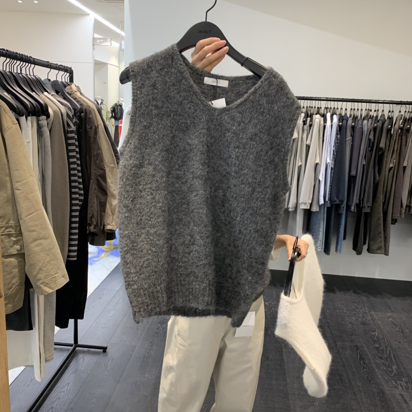 OBJECT韓國代購女裝新品真品休閑時尚熱賣吊帶背心羊駝毛OBJECT吊帶/背心圖色2