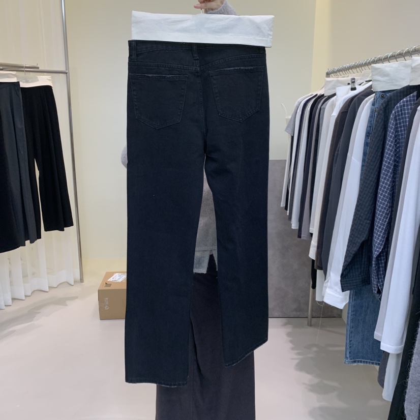 HWAE AND東大門代購女裝新品人氣推薦牛仔褲直筒牛仔復古HWAE AND牛仔褲