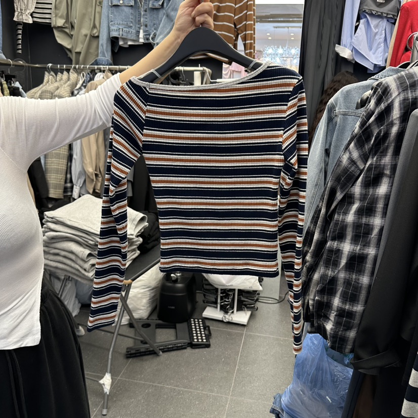 A-DEL韓國代購女裝新款時尚熱賣推薦休閑真品長袖T恤不對稱A-DEL長袖T恤