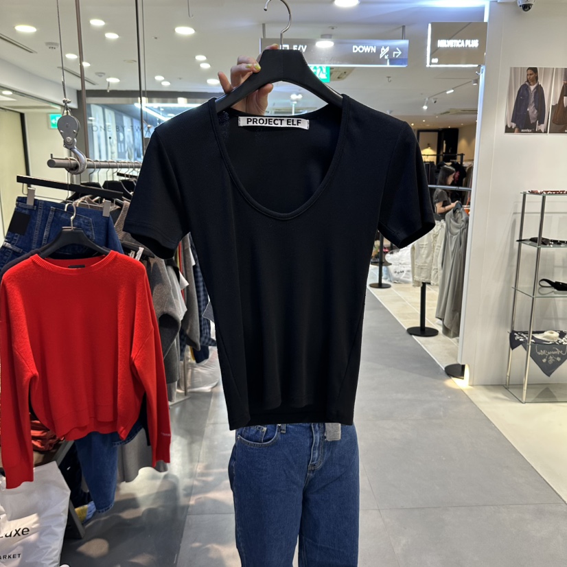 ELF-L東大門直郵女士新品休閑熱賣時尚真品推薦人氣T恤U領PROJECT ELFT恤圖色3